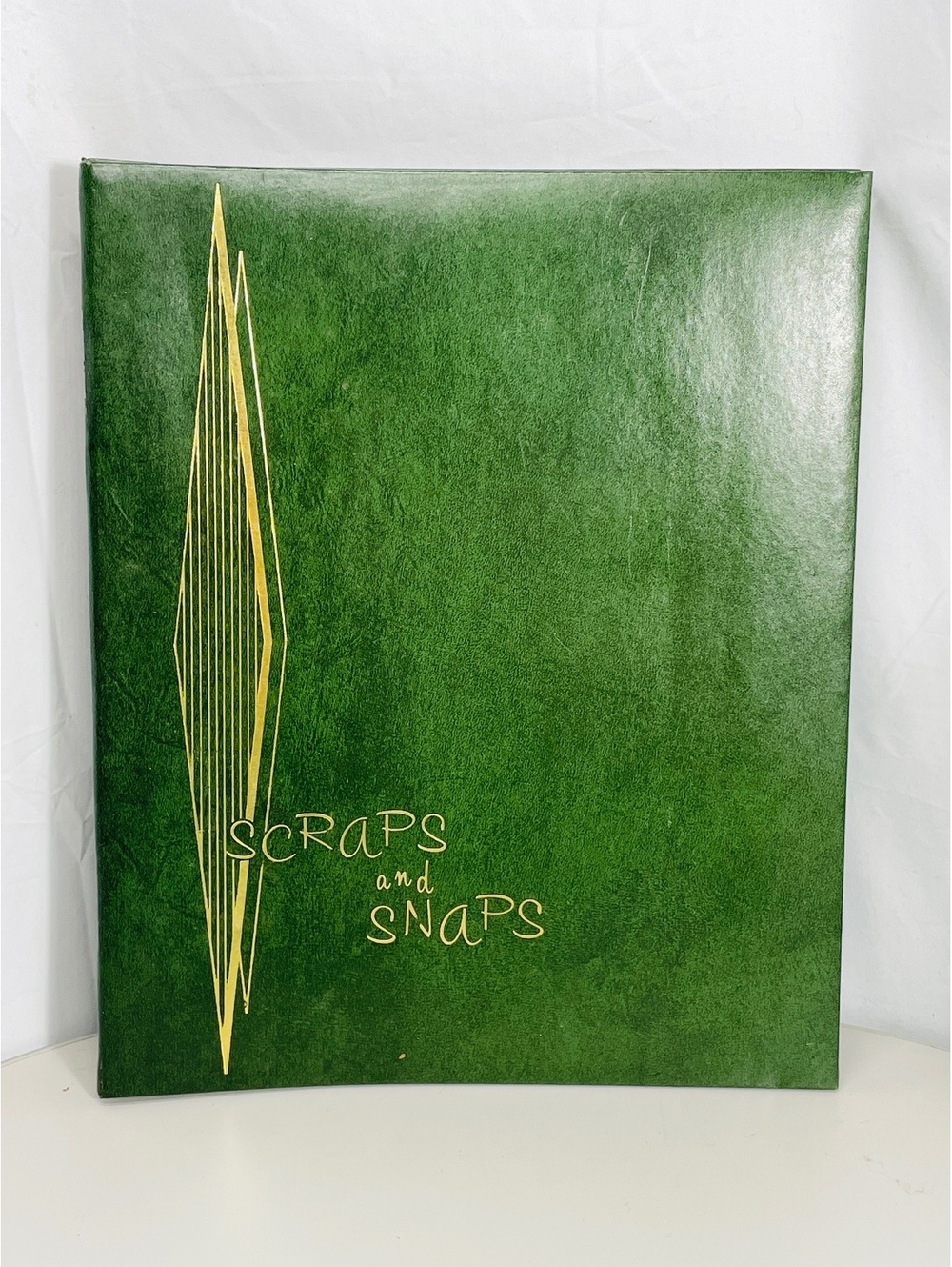 1970's Vintage Green Scrapbook Album 'Scraps and Snaps' Damaged